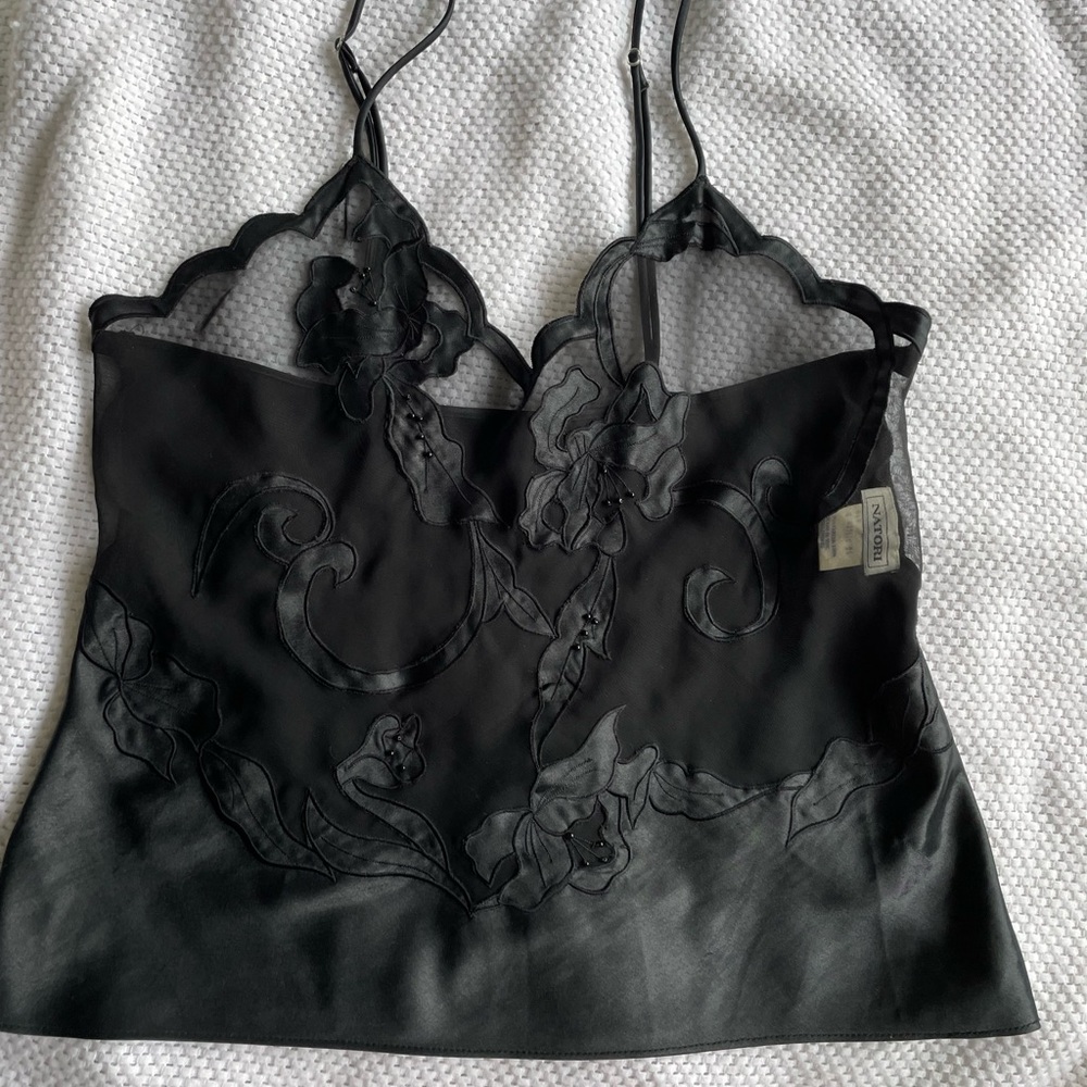 Mesh Black Silk Top